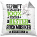 Rockmusiker Geschenk Lustiger Spruch für Rockmusiker Geschenkidee Bester Rockmusiker Der WeltKissen mit Füllung 40x40 (Grau) Grau Trendation