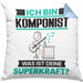 Komponist Kissen mit Füllung 40x40 Geschenk für Komponist Geburtstag Lustiger Spruch Was Ist Deine Superkraft (Grau) Blau Trendation