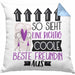 Beste Freundin Geschenk Kissen mit Füllung 40x40 Lustig Geschenkidee für Beste Freundin Geburtstag So Sieht Eine Richtig Coole Beste Freundin Aus Frauen Spruch BFF (Grau) Blau Trendation