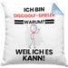 Discgolf-Spieler Geschenk Kissen mit Füllung 40x40 Lustiger Spruch Ich Bin Discgolf-Spieler Warum Weil Ich Es Kann Geschenkidee Bester Discgolf-Spieler Geburtstag (Grau) Blau Trendation