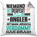Angler Geschenk Kissen mit Füllung 40x40 Lustige Geschenkidee für Angler Geburtstag Niemand Ist Perfekt Aber Als Angler Ist Man Nah Dran (Grau) Grau Trendation