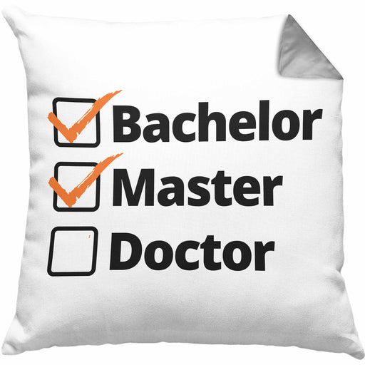 Bachelor Geschenk Abschluss Kissen mit Füllung 40x40 Spruch Master Graduation Bestanden Prüfung (Grau) Grau Trendation