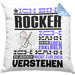 Rocker Geschenk Kaffee-Kissen mit Füllung 40x40 Geschenkidee für Rocker Ich Bin Rocker Ich Kann Es Dir Erklären Jedoch Nicht Für Dich Verstehen Spruch Lustig (Grau) Blau Trendation
