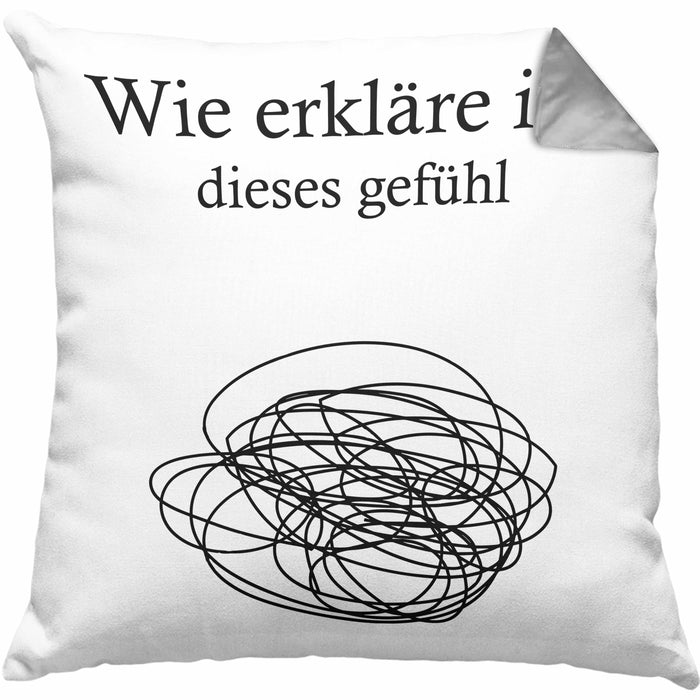 Psychologie Kissen mit Füllung 40x40 Geschenk Psycho Geschenkidee Wie Erkläre Ich Dieses Gefühl Spruch Psychologie-Student (Grau) Grau Trendation