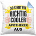 Apotheker Kissen mit Füllung 40x40 Geschenk Spruch Pharmazie Lustig (Grau) Blau Trendation