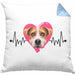 Jack Russel Besitzer Kissen mit Füllung 40x40 Geschenk Lustiger Spruch Geschenkidee Herzschlag Jack Russel (Grau) Blau Trendation