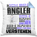 Angler Geschenk Kaffee-Kissen mit Füllung 40x40 Geschenkidee für Angler Ich Bin Angler Ich Kann Es Dir Erklären Jedoch Nicht Für Dich Verstehen Spruch Lustig (Grau) Blau Trendation