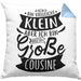Große Cousine Kissen mit Füllung 40x40 Geschenk Verkündung Ich Bin Vielleicht Klein Aber Ich Bin Bald Eine Große Cousine Geschenkidee Nachwuchs (Grau) Blau Trendation