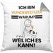 Hundebesitzer Geschenk Kissen mit Füllung 40x40 Lustiger Spruch Ich Bin Hundebesitzer Warum Weil Ich Es Kann Geschenkidee Bester Hundebesitzer Geburtstag (Grau) Grau Trendation