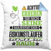 Eiskunstläufer Geschenk Kissen mit Füllung 40x40 Lustiger Spruch Erheben Sie Sich Der Eiskunstläufer Betritt den Raum (Grau) Blau Trendation