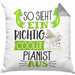 So Sieht Ein Richtig Cooler Pianist Aus Kissen mit Füllung 40x40 Geschenk für Pianist Geburtstag Geschenkdiee Piano Klavierspieler (Grau) Grau Trendation