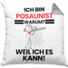 Posaunist Geschenk Kissen mit Füllung 40x40 Lustiger Spruch Ich Bin Posaunist Warum Weil Ich Es Kann Geschenkidee Bester Posaunist Geburtstag (Grau) Grau Trendation