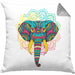Elefant Kissen mit Füllung 40x40 Geschenk Für Elefanten-Liebhaber Geschenkidee Mandala Bunt (Grau) Grau Trendation
