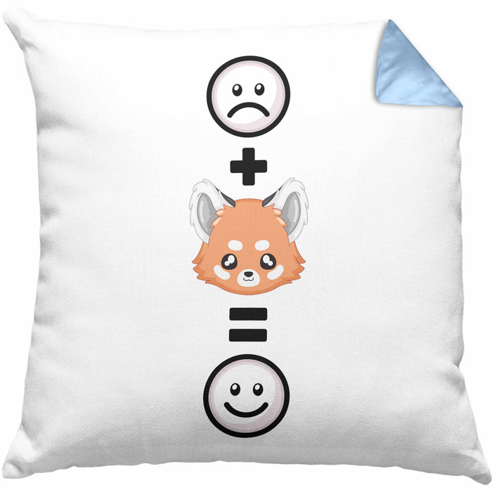 Roter Panda Kissen mit Füllung 40x40 Geschenk für Roter Panda Liebhaber :( + Roter Panda = :) Lustige Geschenkidee Geburtstag (Grau) Blau Trendation