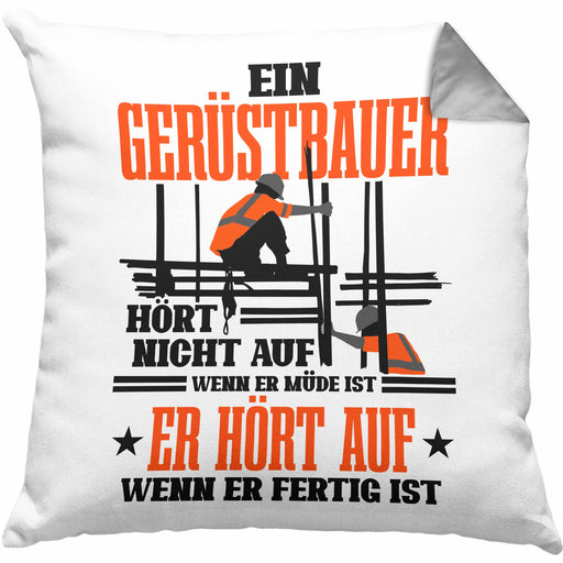 Kissen mit Füllung 40x40 für Gerüstbauer Geschenk Spuch Männer Gerüstbau (Grau) Grau Trendation