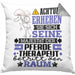 Pferdetherapeut Geschenk Kissen mit Füllung 40x40 Lustiger Spruch Erheben Sie Sich Der Pferdetherapeut Betritt den Raum (Grau) Grau Trendation