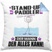 Stand-Up-Paddler Kissen mit Füllung 40x40 Geschenk für Stand-Up-Paddler Der Mann Der Alles Kann Geschenkidee zum Geburtstag (Grau) Blau Trendation