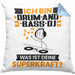 Drum-and-Bass-DJ Kissen mit Füllung 40x40 Geschenk für Drum-and-Bass-DJ Geburtstag Lustiger Spruch Was Ist Deine Superkraft (Grau) Blau Trendation