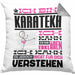 Karateka Geschenk Kaffee-Kissen mit Füllung 40x40 Geschenkidee für Karateka Ich Bin Karateka Ich Kann Es Dir Erklären Jedoch Nicht Für Dich Verstehen Spruch Lustig (Grau) Grau Trendation