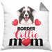 Border Collies Besitzer Mom Mama Kissen mit Füllung 40x40 Geschenk Lustiger Spruch Geschenkidee Border Collies Besitzerin (Grau) Grau Trendation
