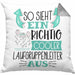 So Sieht Ein Richtig Cooler Laufgruppenleiter Aus Geschenk Kissen mit Füllung 40x40 Lustiger Spruch Geschenkidee (Grau) Grau Trendation