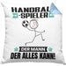 Handballspieler Kissen mit Füllung 40x40 Geschenk für Handballspieler Der Mann Der Alles Kann Geschenkidee zum Geburtstag (Grau) Blau Trendation