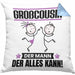 Großcousin Kissen mit Füllung 40x40 Geschenk für Großcousin Der Mann Der Alles Kann Geschenkidee zum Geburtstag (Grau) Blau Trendation
