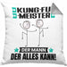 Kung-Fu-Meister Kissen mit Füllung 40x40 Geschenk für Kung-Fu-Meister Der Mann Der Alles Kann Geschenkidee zum Geburtstag (Grau) Grau Trendation