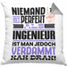 Ingenieur Geschenk Kissen mit Füllung 40x40 Lustige Geschenkidee für Ingenieur Geburtstag Niemand Ist Perfekt Aber Als Ingenieur Ist Man Nah Dran (Grau) Grau Trendation