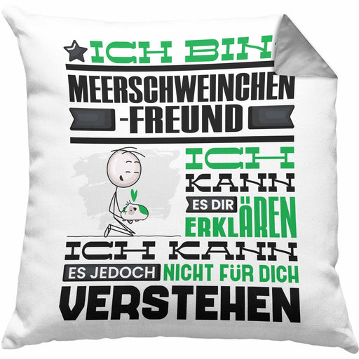 Meerschweinchenfreund Geschenk Kaffee-Kissen mit Füllung 40x40 Geschenkidee für Meerschweinchenfreund Ich Bin Meerschweinchenfreund Ich Kann Es Dir Erklären Jedoch Nicht Für Dich Verstehen Spruch Lustig (Grau) Grau Trendation
