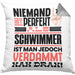 Schwimmer Geschenk Kissen mit Füllung 40x40 Lustige Geschenkidee für Schwimmer Geburtstag Niemand Ist Perfekt Aber Als Schwimmer Ist Man Nah Dran (Grau) Grau Trendation