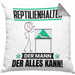 Reptilienhalter Kissen mit Füllung 40x40 Geschenk für Reptilienhalter Der Mann Der Alles Kann Geschenkidee zum Geburtstag (Grau) Grau Trendation