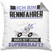Rennfahrer Kissen mit Füllung 40x40 Geschenk für Rennfahrer Geburtstag Lustiger Spruch Was Ist Deine Superkraft (Grau) Grau Trendation