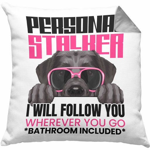 Labrador Besitzerin Kissen mit Füllung 40x40 Geschenk Lustiger Spruch Geschenkidee Personal Stalker (Grau) Grau Trendation