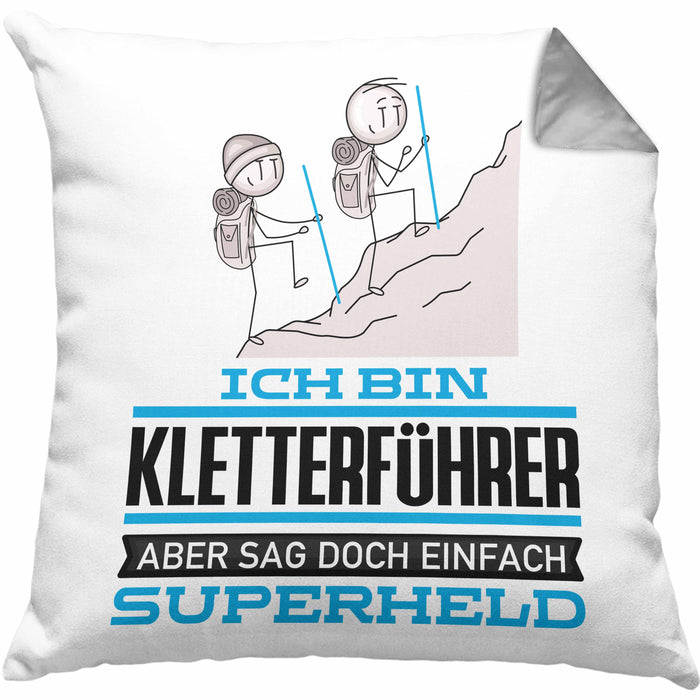 Kletterführer Geschenk Kissen mit Füllung 40x40 Ich Bin Kletterführer Aber Sag Doch Einfach Superheld Lustige Geschenkdiee für Kletterführer (Grau) Grau Trendation