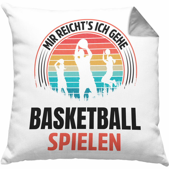 Mädchen Basketballspielerin Geschenkidee Kissen mit Füllung 40x40 Frauen Basketball (Grau) Grau Trendation