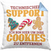 Lustige Kissen mit Füllung 40x40 Technischer Support "Ich bin hier, um Ihre Cookies zu entfernen" Geschenk für Tech-Enthusiasten (Grau) Blau Trendation