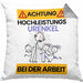 Urenkel Kissen mit Füllung 40x40 Geschenk Lustiger Spruch Geschenkidee für Urenkel Achtung Hochleistungs Urenkel Bei Der Arbeit (Grau) Grau Trendation