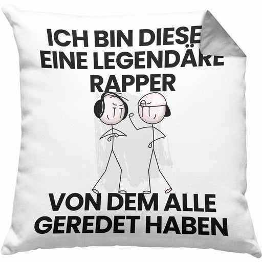 Rapper Geschenk Kissen mit Füllung 40x40 Lustige Geschenkidee Geburtstag für Rapper Ich Bin Dieser Legendäre Rapper Von Dem Alle Geredet Haben (Grau) Grau Trendation