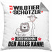 Wildtierschützer Kissen mit Füllung 40x40 Geschenk für Wildtierschützer Der Mann Der Alles Kann Geschenkidee zum Geburtstag (Grau) Grau Trendation