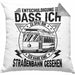 Straßenbahn-Fan Geschenk Kissen mit Füllung 40x40 Entschuldigung Dass Ich Zu Spät Bin Ich Habe Eine Straßenbahn Gesehen (Grau) Grau Trendation