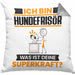 Hundefrisör Kissen mit Füllung 40x40 Geschenk für Hundefrisör Geburtstag Lustiger Spruch Was Ist Deine Superkraft (Grau) Grau Trendation