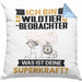 Wildtierbeobachter Kissen mit Füllung 40x40 Geschenk für Wildtierbeobachter Geburtstag Lustiger Spruch Was Ist Deine Superkraft (Grau) Blau Trendation