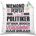 Politiker Geschenk Kissen mit Füllung 40x40 Lustige Geschenkidee für Politiker Geburtstag Niemand Ist Perfekt Aber Als Politiker Ist Man Nah Dran (Grau) Grün Trendation