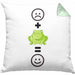 Frosch Kissen mit Füllung 40x40 Geschenk für Frosch-Liebhaber Lustige Geschenkidee :( + Frosch = :) Geburtstag (Grau) Grün Trendation