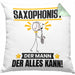 Saxophonist Kissen mit Füllung 40x40 Geschenk für Saxophonist Der Mann Der Alles Kann Geschenkidee zum Geburtstag (Grau) Grün Trendation