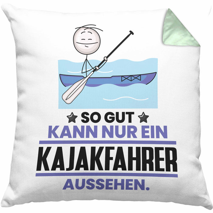 Kajakfahrer Geschenk Kissen mit Füllung 40x40 So Gut Kann Nur Ein Kajakfahrer Aussehen Geschenkidee (Grau) Grün Trendation