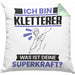 Kletterer Kissen mit Füllung 40x40 Geschenk für Kletterer Geburtstag Lustiger Spruch Was Ist Deine Superkraft (Grau) Grün Trendation