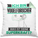 Vogelforscher Kissen mit Füllung 40x40 Geschenk für Vogelforscher Geburtstag Lustiger Spruch Was Ist Deine Superkraft (Grau) Grün Trendation
