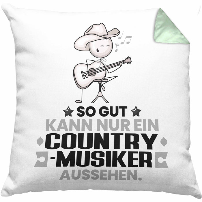 Country-Musiker Geschenk Kissen mit Füllung 40x40 So Gut Kann Nur Ein Country-Musiker Aussehen Geschenkidee (Grau) Grün Trendation